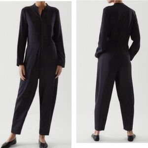 COS COLLARLESS LONG-SLEEVE Sleek JUMPSUIT Size 4